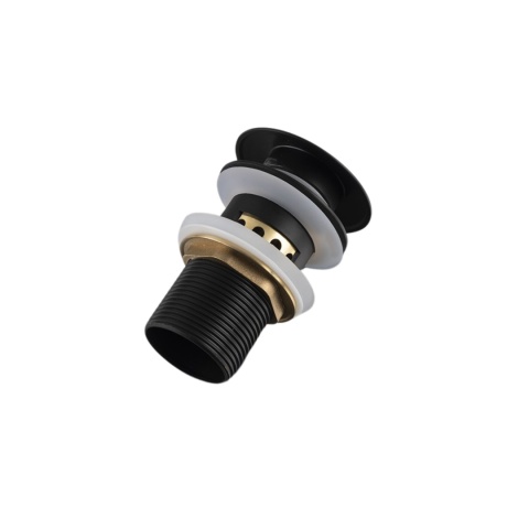 Korek umywalkowy mosiężny Klik Klak F z koszyczkiem i przelewem Czarny