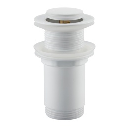 Korek umywalkowy mosiężny Klik Klak model E bez przelewu Biały