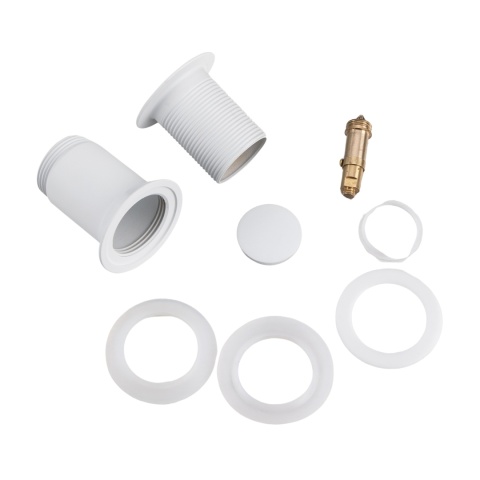 Korek umywalkowy mosiężny Klik Klak model E bez przelewu Biały