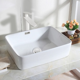 Korek umywalkowy mosiężny Klik Klak model E z przelewem Biały