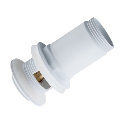 Korek umywalkowy mosiężny Klik Klak model E z przelewem Biały