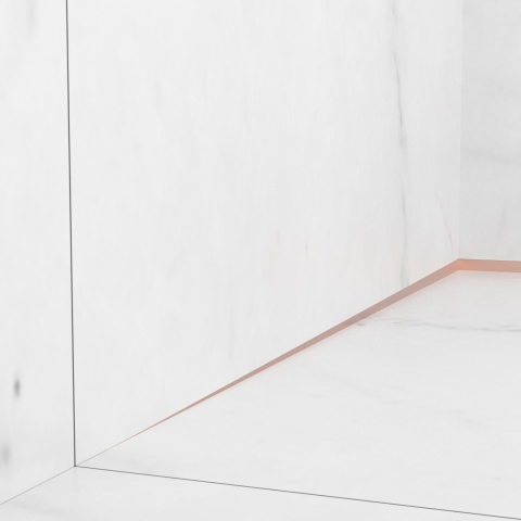 Listwa spadkowa przyścienna lewa 120 cm miedziana