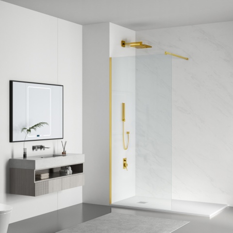 Ścianka prysznicowa Beira 110 x 200 cm transparentna 8 mm złota