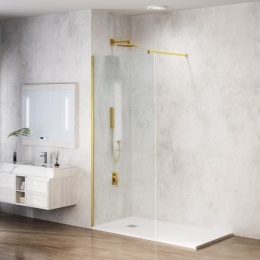 Ścianka prysznicowa Beira 120 x 200 cm transparentna 8 mm złota