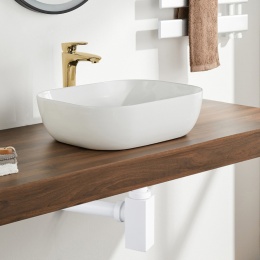 Syfon umywalkowy mosiężny kwadratowy White