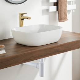 Syfon umywalkowy mosiężny okrągły White