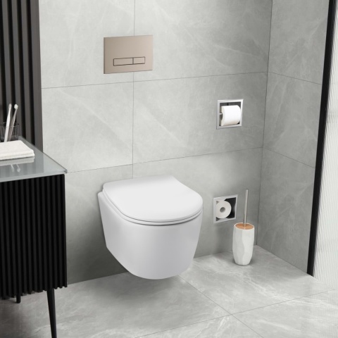 Zestaw podtynkowy WC stelaż Fix Frame Slim z białą miską WC Luxa i przyciskiem spłukującym Exo/Lxo Zestaw podtynkowy WC stelaż Fix Frame Slim z białą miską WC Luxa i przyciskiem spłukującym Exo/Lxo