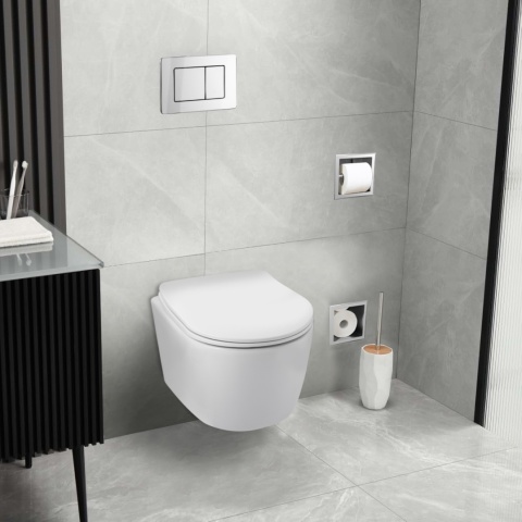 Zestaw podtynkowy WC stelaż Fix Frame Standard z białą miską WC Luxa i przyciskiem spłukującym Axo Zestaw podtynkowy WC stelaż Fix Frame Standard z białą miską WC Luxa i przyciskiem spłukującym Axo
