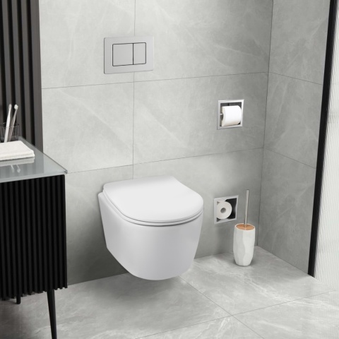 Zestaw podtynkowy WC stelaż Fix Frame Standard z białą miską WC Luxa i przyciskiem spłukującym Axo Zestaw podtynkowy WC stelaż Fix Frame Standard z białą miską WC Luxa i przyciskiem spłukującym Axo