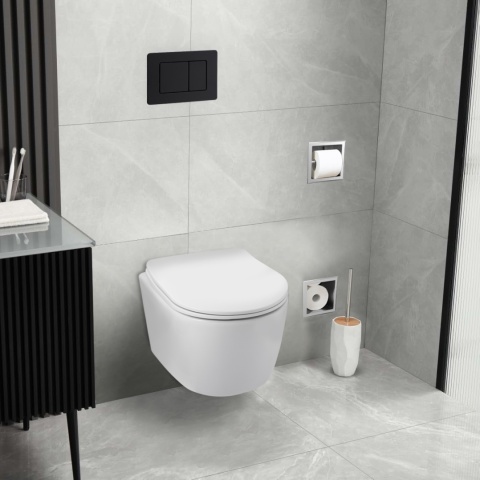 Zestaw podtynkowy WC stelaż Fix Frame Standard z białą miską WC Luxa i przyciskiem spłukującym Axo Zestaw podtynkowy WC stelaż Fix Frame Standard z białą miską WC Luxa i przyciskiem spłukującym Axo