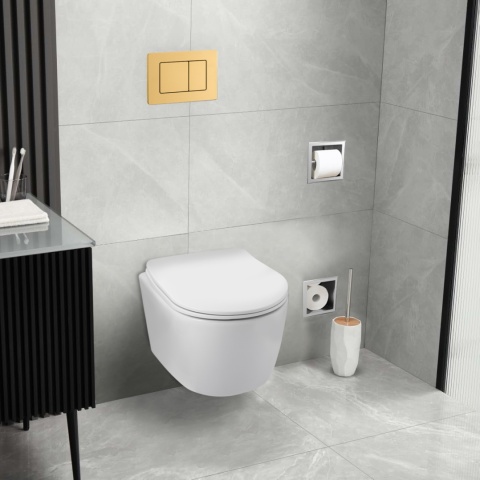 Zestaw podtynkowy WC stelaż Fix Frame Standard z białą miską WC Luxa i przyciskiem spłukującym Axo Zestaw podtynkowy WC stelaż Fix Frame Standard z białą miską WC Luxa i przyciskiem spłukującym Axo