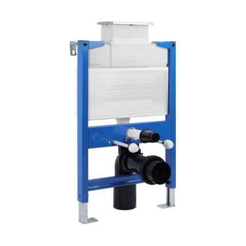 Zestaw podtynkowy WC stelaż Fix Frame Low z białą miską WC Luxa i przyciskiem spłukującym Oxo chrom Zestaw podtynkowy WC stelaż Fix Frame Low z białą miską WC Luxa i przyciskiem spłukującym Oxo chrom