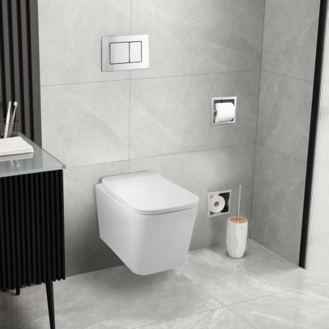 Zestaw podtynkowy WC stelaż Fix Frame Slim z białą miską WC Luxa i przyciskiem spłukującym Axo Zestaw podtynkowy WC stelaż Fix Frame Slim z białą miską WC Luxa i przyciskiem spłukującym Axo