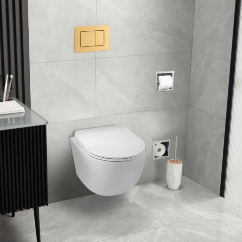 Zestaw podtynkowy WC stelaż Fix Frame Slim z białą miską WC Luna i przyciskiem spłukującym Axo Zestaw podtynkowy WC stelaż Fix Frame Slim z białą miską WC Luna i przyciskiem spłukującym Axo