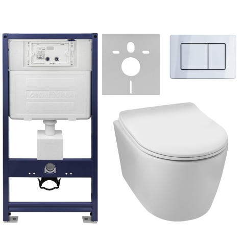 Zestaw podtynkowy WC stelaż Fix Frame Standard z białą miską WC Luxa i przyciskiem spłukującym Axo chrom Zestaw podtynkowy WC stelaż Fix Frame Standard z białą miską WC Luxa i przyciskiem spłukującym Axo chrom