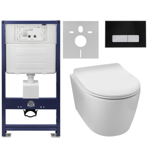 Zestaw podtynkowy WC stelaż Fix Frame Standard z białą miską WC Luxa i przyciskiem spłukującym Ixo biały Zestaw podtynkowy WC stelaż Fix Frame Standard z białą miską WC Luxa i przyciskiem spłukującym Ixo biały