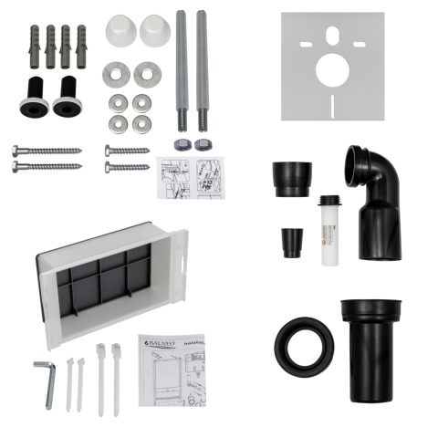 Zestaw podtynkowy WC stelaż Fix Frame Standard z białą miską WC Luxa i przyciskiem spłukującym Ixo biały Zestaw podtynkowy WC stelaż Fix Frame Standard z białą miską WC Luxa i przyciskiem spłukującym Ixo biały