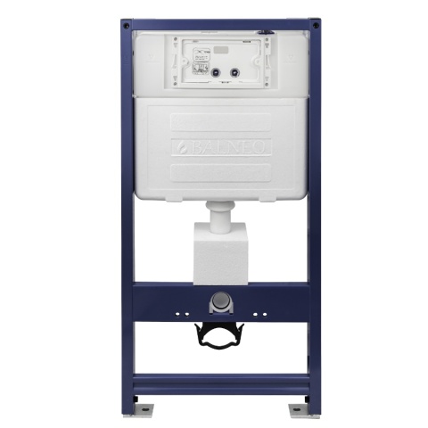 Zestaw podtynkowy WC stelaż Fix Frame Standard z białą miską WC Luga i przyciskiem spłukującym Lxo chrom