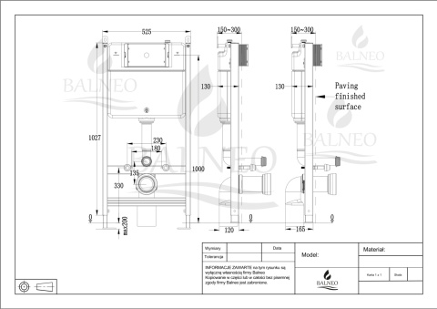 Zestaw podtynkowy WC stelaż Fix Frame Standard z białą miską WC Luga i przyciskiem spłukującym Lxo chrom