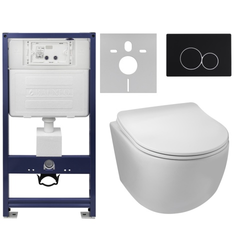 Zestaw podtynkowy WC stelaż Fix Frame Standard z białą miską WC Luna i przyciskiem spłukującym Exo chrom Zestaw podtynkowy WC stelaż Fix Frame Standard z białą miską WC Luna i przyciskiem spłukującym Exo chrom