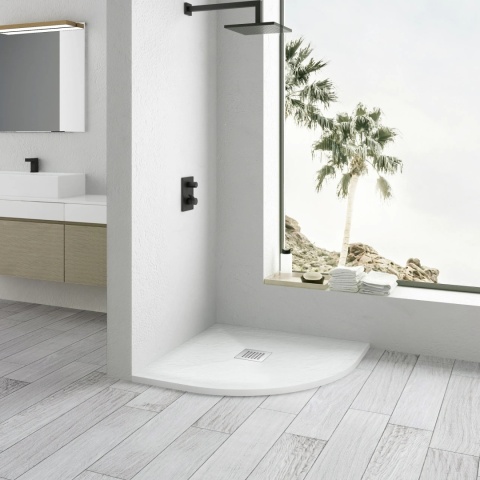 Brodzik kompozytowy półokrągły "seria FQ" Biały 90x90x2,5cm