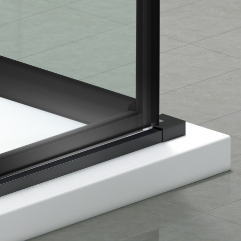 Kabina prysznicowa rozsuwana Rio - BLACK 80x80 cm