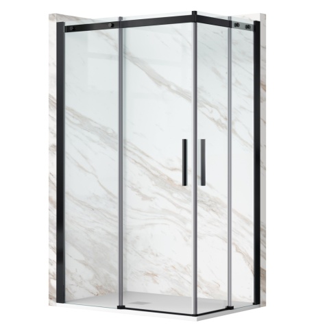 Kabina prysznicowa rozsuwana Rio - BLACK 80x90 cm