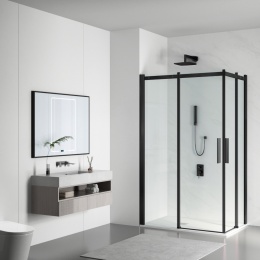 Kabina prysznicowa rozsuwana Rio - BLACK 90x90 cm