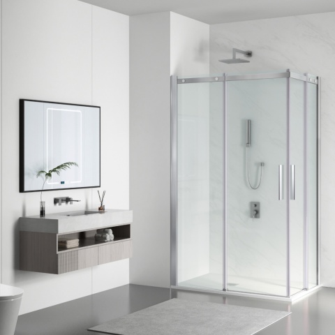 Kabina prysznicowa rozsuwana Rio - CHROM 80x100 cm