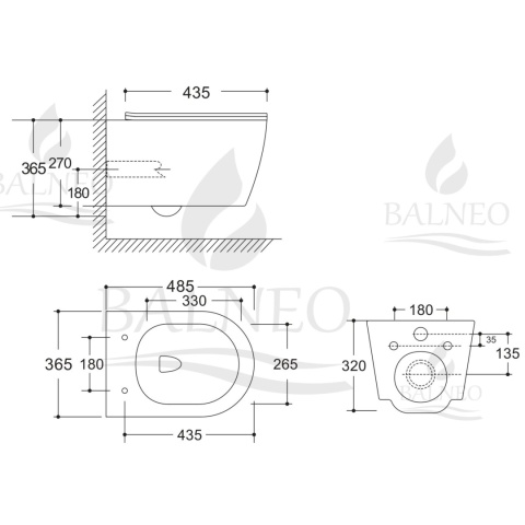 Miska podwieszana LUXA WC biała tornado