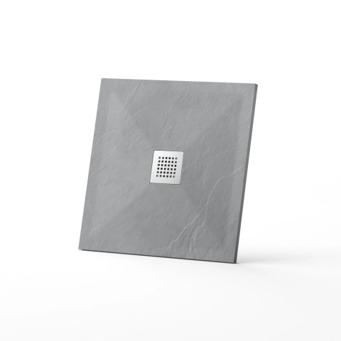 Stone Tray - Brodzik kompozytowy "F" jasnoszary 80x80x2,5