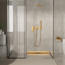 W-Drain NEXT 2w1 Odpływ liniowy ścienny 90 cm dwustronny złoty