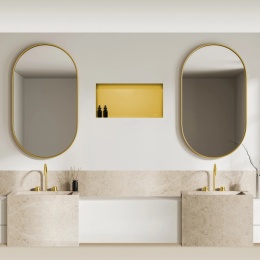 WALL-BOX NO RIM - Półka wnękowa bezramkowa GOLD 60x30x10 cm