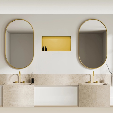 WALL-BOX NO RIM - Półka wnękowa bezramkowa GOLD 60x30x10 cm