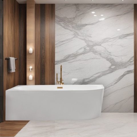 Wanna wolnostojąca narożna lewa AVOLA z pokrywką COPPER - 170 x 80 cm