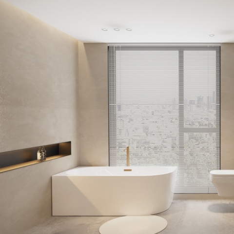 Wanna wolnostojąca narożna lewa AVOLA z pokrywką GOLD - 160 x 80 cm