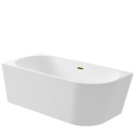 Wanna wolnostojąca narożna lewa AVOLA z pokrywką MIRROR GOLD - 160 x 80 cm