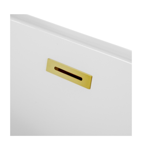 Wanna wolnostojąca narożna lewa AVOLA z pokrywką MIRROR GOLD - 160 x 80 cm