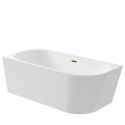 Wanna wolnostojąca narożna lewa AVOLA z pokrywką MIRROR GOLD - 170 x 80 cm