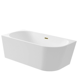 Wanna wolnostojąca narożna lewa AVOLA z pokrywką MIRROR GOLD - 170 x 80 cm