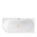 Wanna wolnostojąca narożna lewa AVOLA z pokrywką MIRROR GOLD - 170 x 80 cm