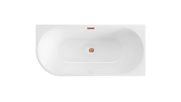 Wanna wolnostojąca narożna prawa AVOLA z pokrywką COPPER - 160 x 80 cm