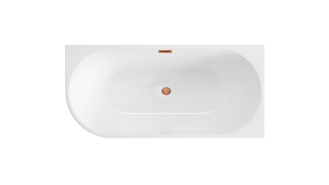 Wanna wolnostojąca narożna prawa AVOLA z pokrywką COPPER - 160 x 80 cm