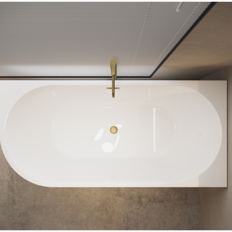 Wanna wolnostojąca narożna prawa AVOLA z pokrywką GOLD - 170 x 80 cm