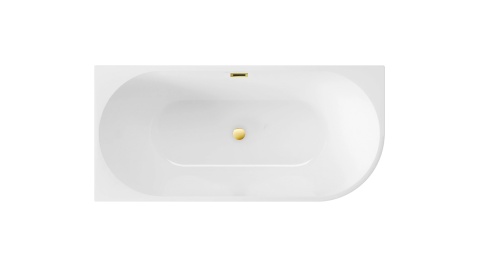 Wanna wolnostojąca narożna prawa AVOLA z pokrywką MIRROR GOLD - 170 x 80 cm