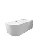 Wanna wolnostojąca narożna prawa AVOLA z pokrywką MIRROR GOLD - 170 x 80 cm