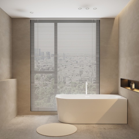 Wanna wolnostojąca narożna prawa AVOLA z pokrywką WHITE - 170 x 80 cm