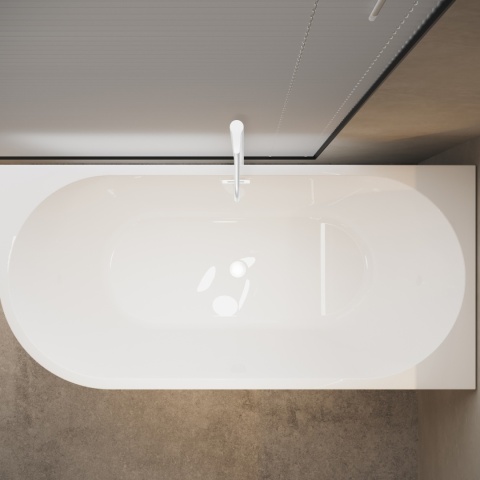 Wanna wolnostojąca narożna prawa AVOLA z pokrywką WHITE - 170 x 80 cm