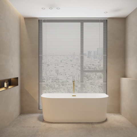 Wanna wolnostojąca przyścienna VIVA z pokrywką BLACK - 150 x 75 cm