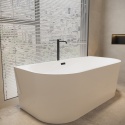 Wanna wolnostojąca przyścienna VIVA z pokrywką BLACK - 160 x 75 cm
